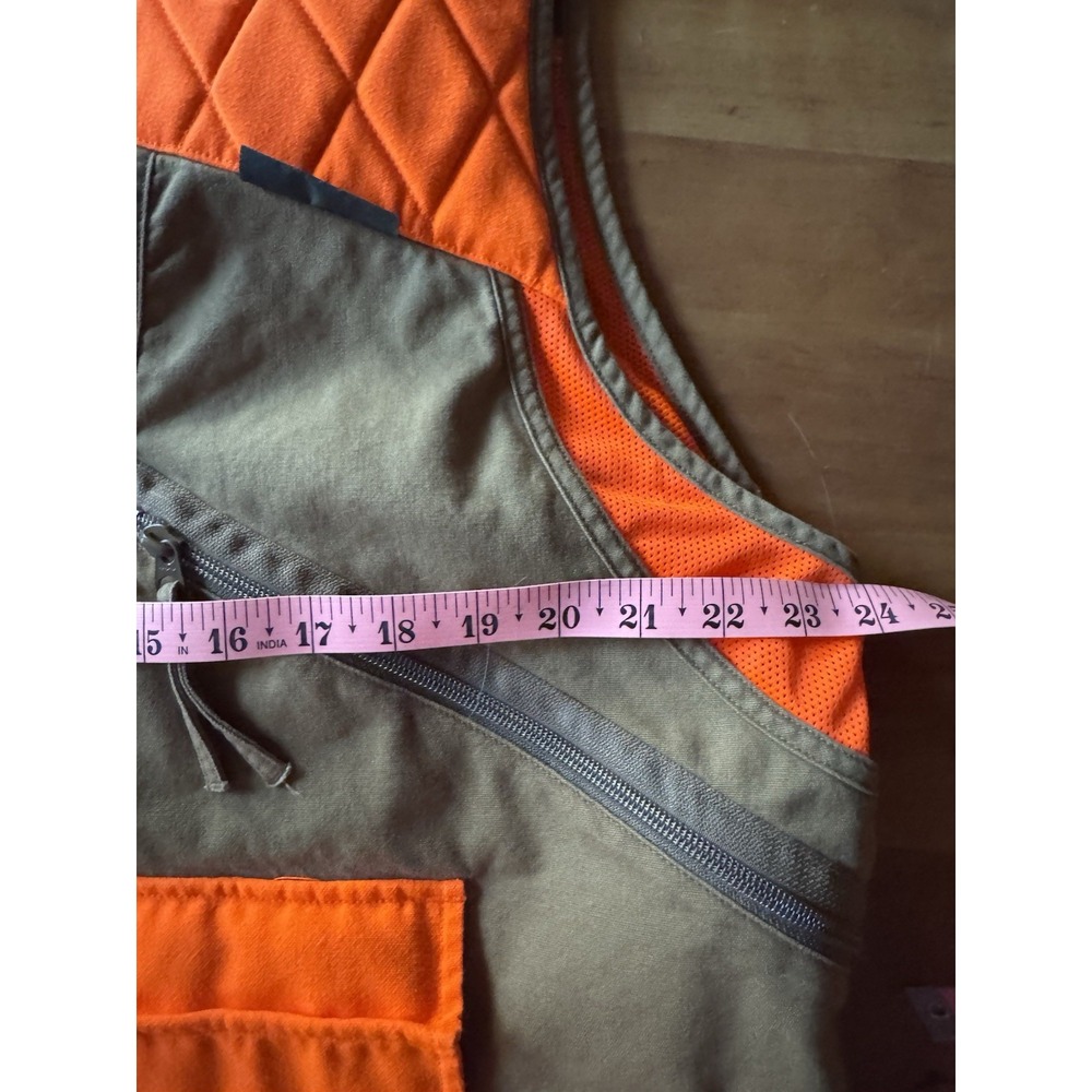 Game Hide Upland Pheasant Hunting Vest Men's Size Large Tan/Orange Cargo Pockets - Picture 8 of 9